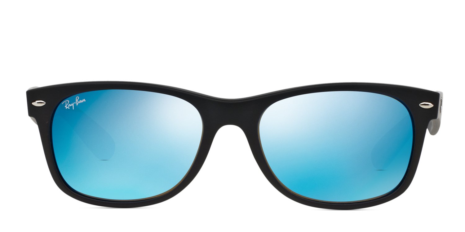 Ray-Ban RB2132 New Wayfarer Matte Black, Blue Sunglasses