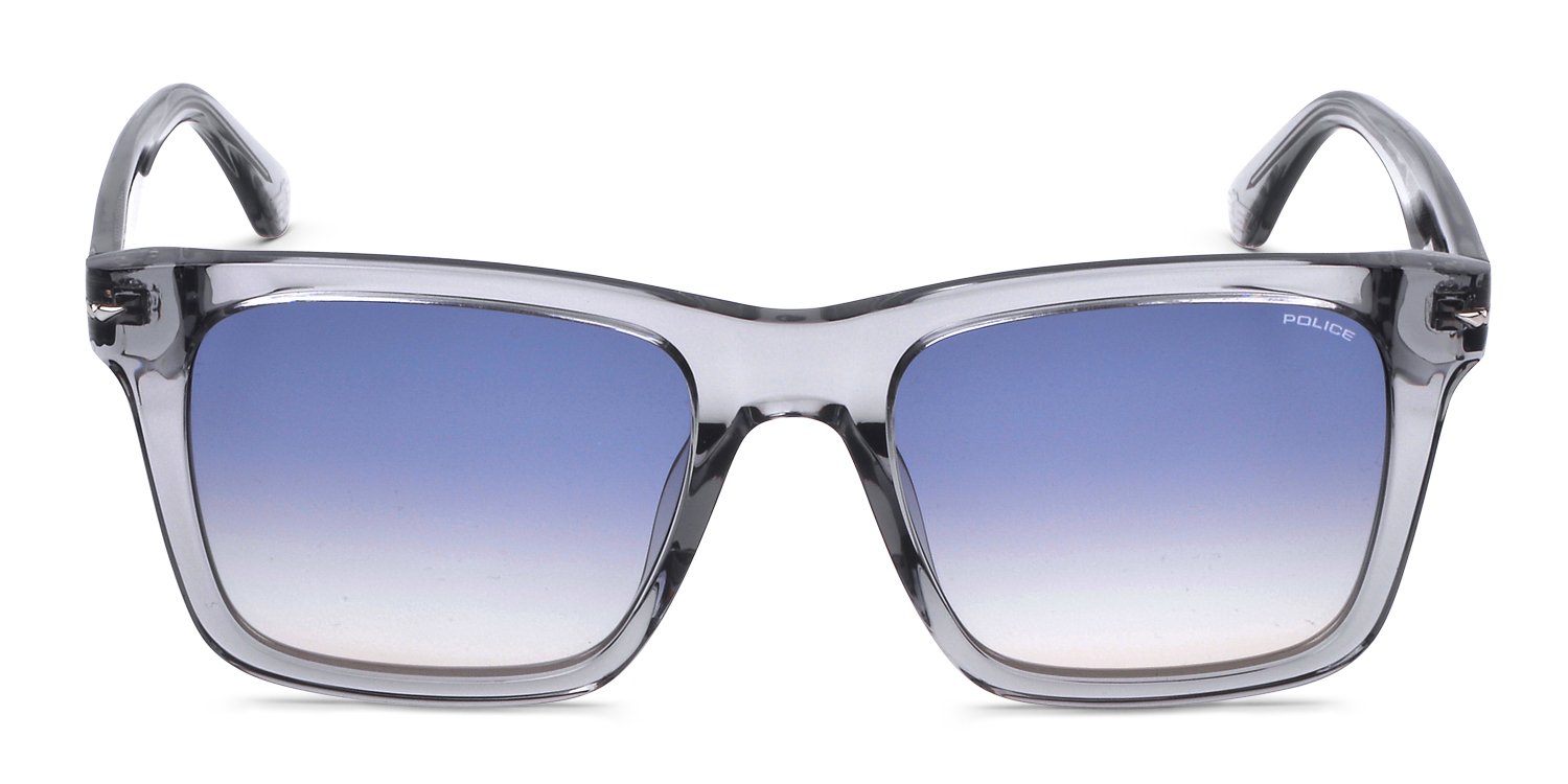 Police Champ 9 SPLN35 Gray, Clear Prescription Sunglasses
