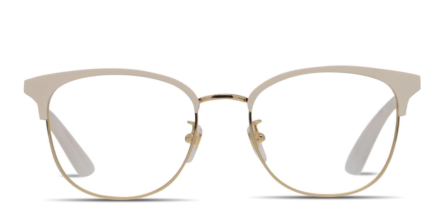 GUCCI GGロゴ イヤーマフ オフホワイト　美品 Gucci GG0250OK White/Gold Prescription Eyeglasses