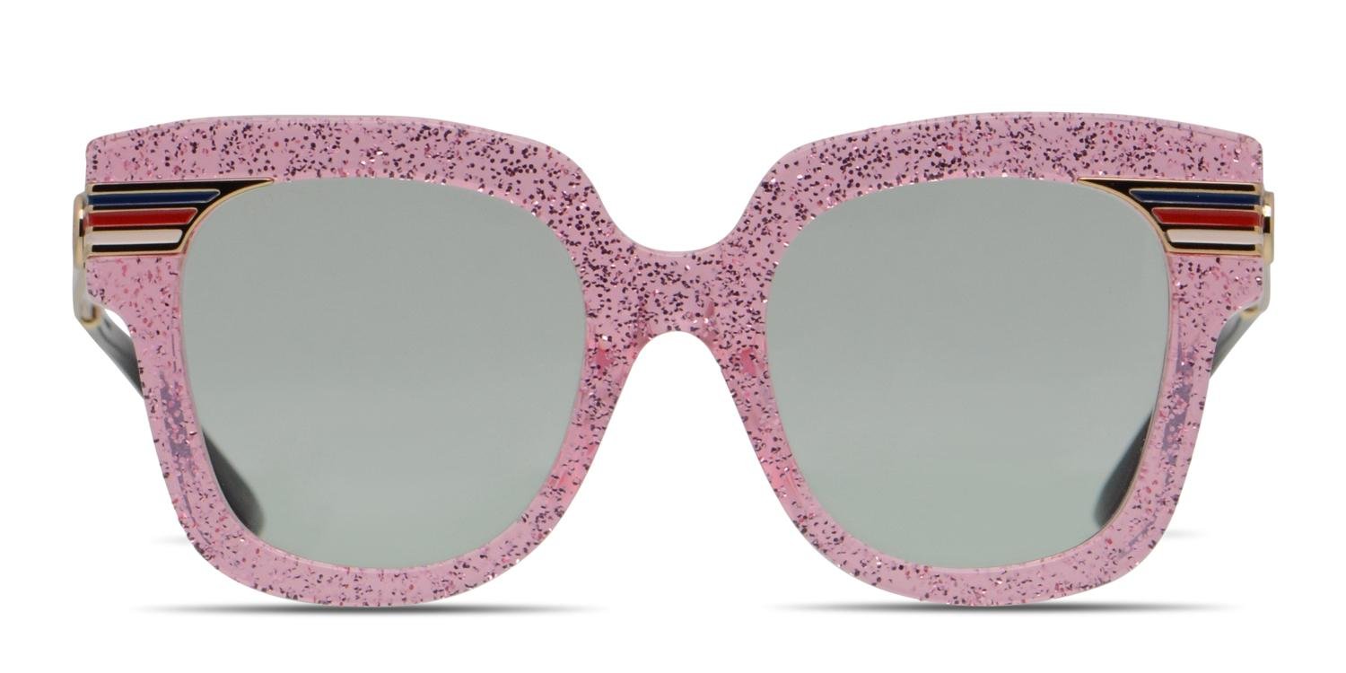 Gucci GG0281SA Pink, Glitter, Gold Prescription Sunglasses - 50