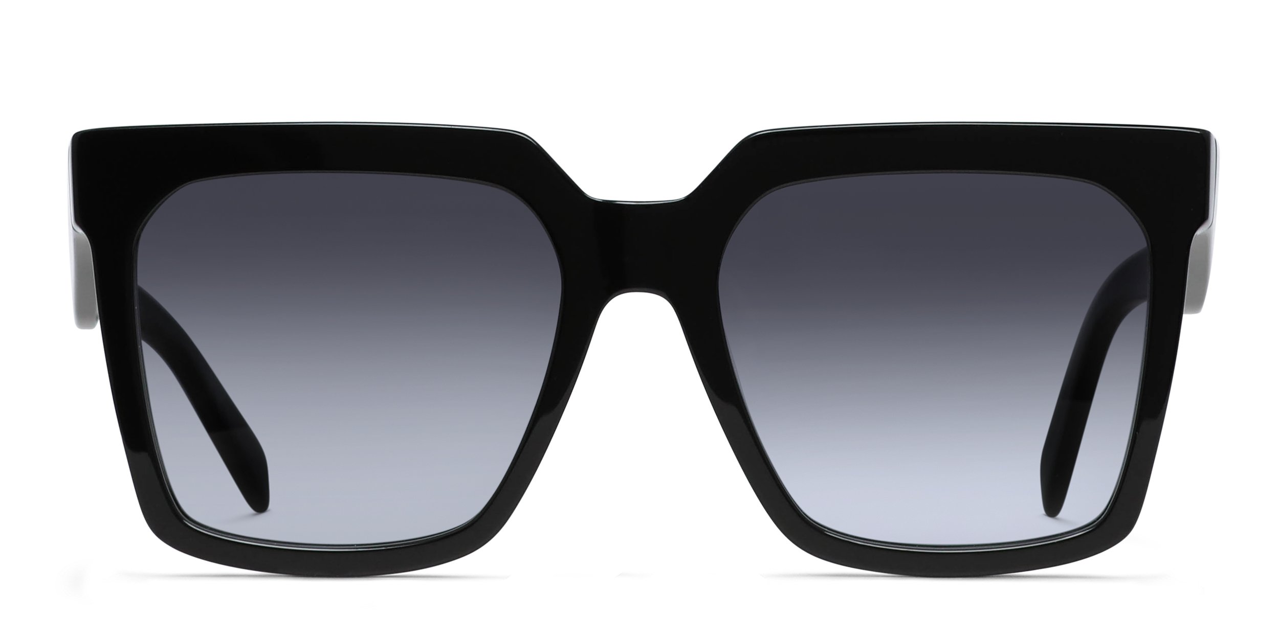 極美品　CELINE サングラス CL4055IN ブラック　スクエア Celine CL4055IN Shiny Black Prescription Sunglasses