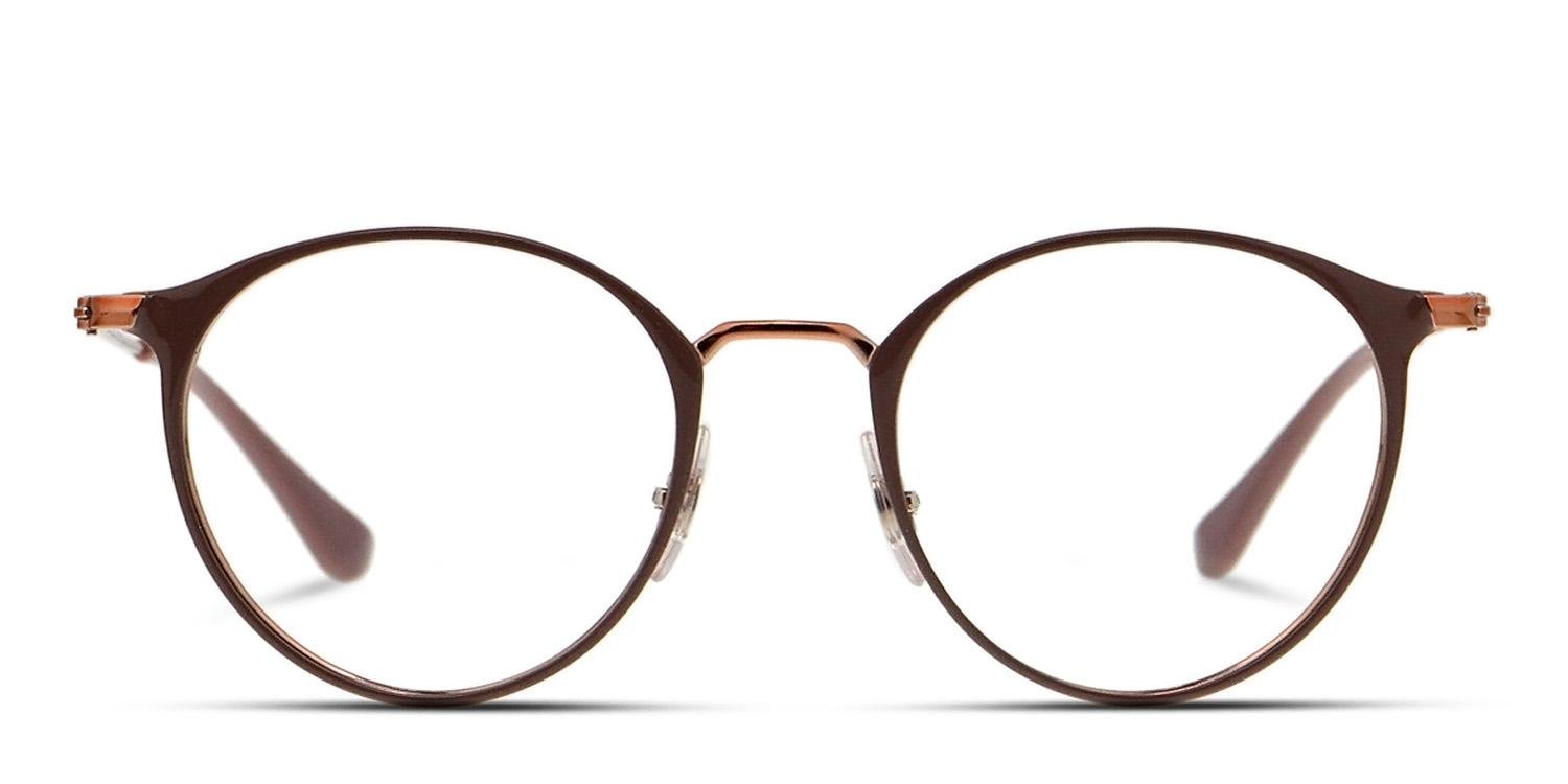 Ray-Ban 6378 Brown/Rose Gold Eyeglasses | Includes FREE Rx Lenses