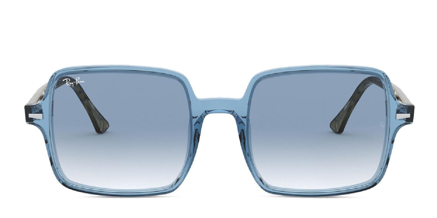 tak RAYS ② Ray-Ban RB1973 Square II Clear Blue, Tortoise, Green Prescription