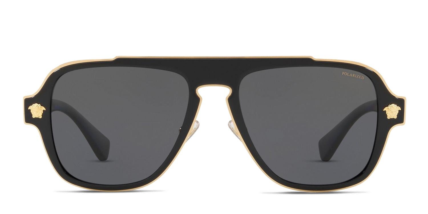Versace VE2199 Black, Gold Prescription Sunglasses - 50% Off Lenses