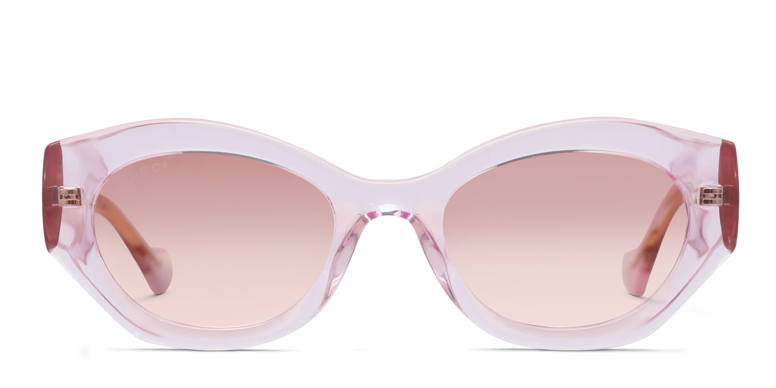 GUCCI GG1553S クリア ピンク バタフライ サングラス The Gucci GG1553S is a stylishly chunky sunglasses frame with