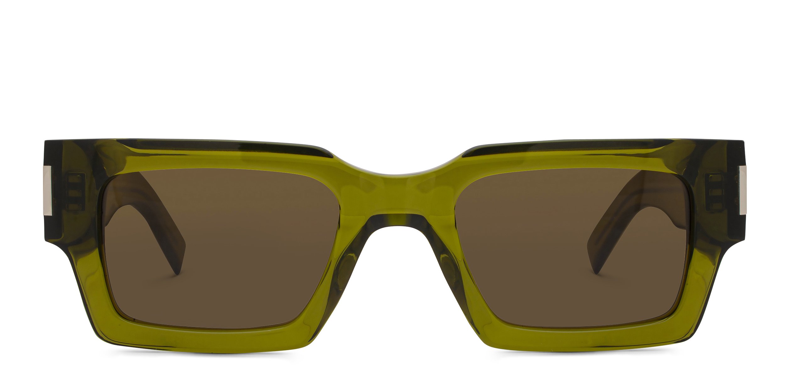 The Saint Laurent SL 572 is a bold, squared sunglasses frame built