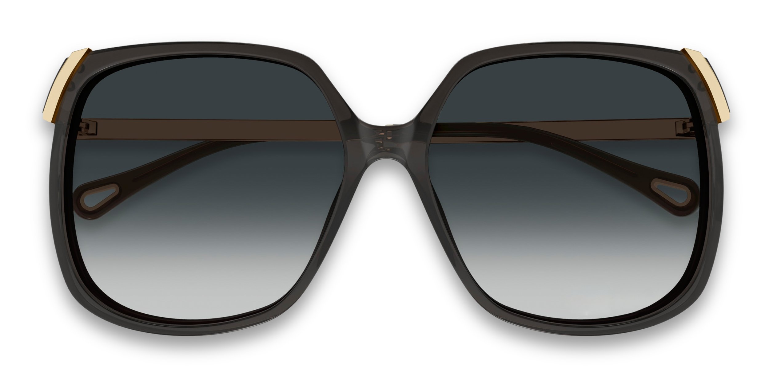 Chloe 2166 Silver Metal with Brown Lens Aviator Sunglasses with Original Case Chloé CH0260S L (59 - 17) with Brown lenses and Gold frame  main image 3