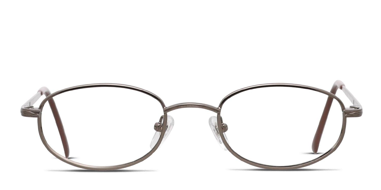 Pentax Alpha Gunmetal/Brown Eyeglasses | Includes FREE Rx Lenses