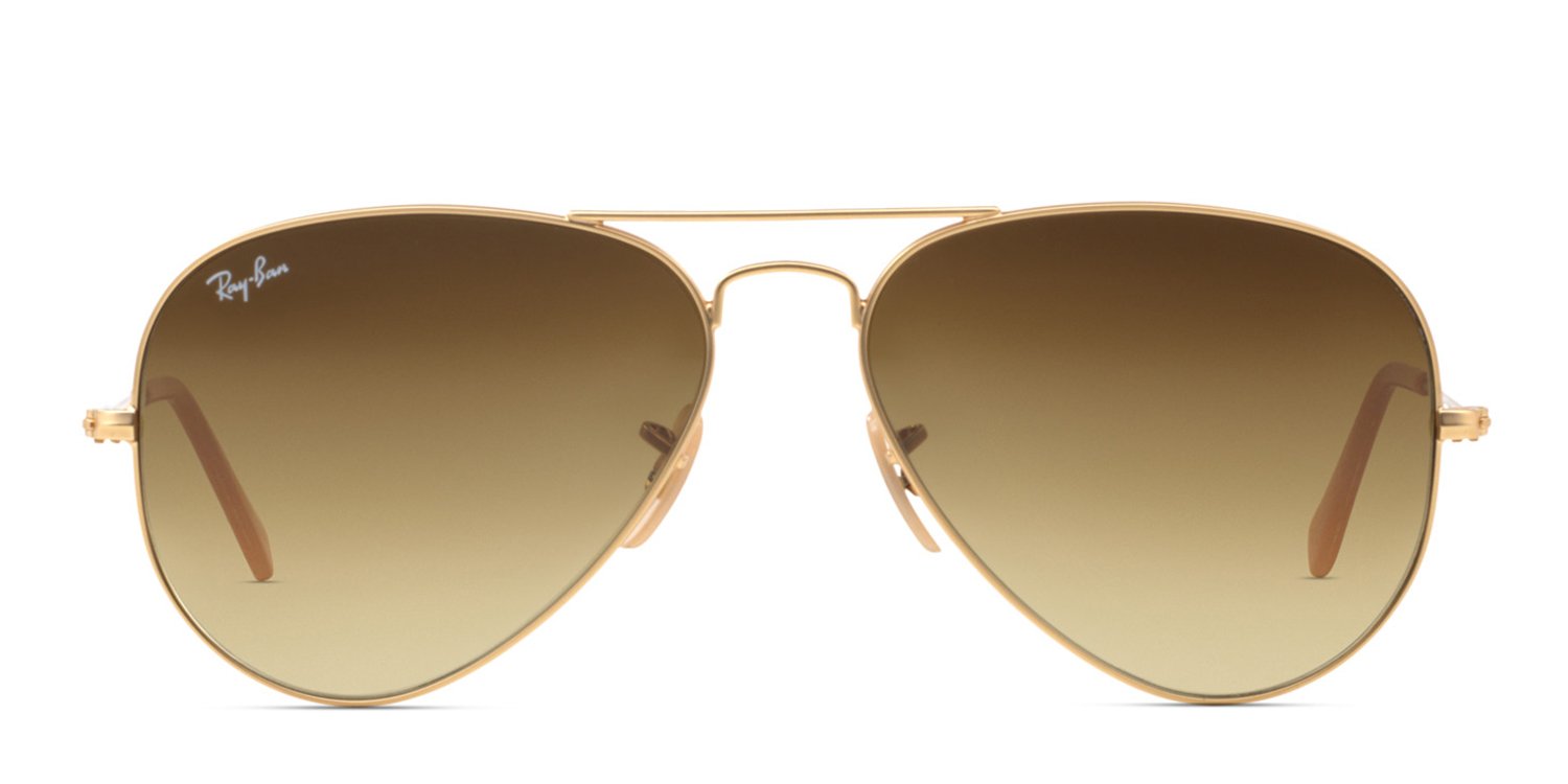 Ray-Ban RB3025 アビエーター ゴールド G-15 Ray-Ban RB3025 Aviator Large Metal Gold, Beige, Clear, Green