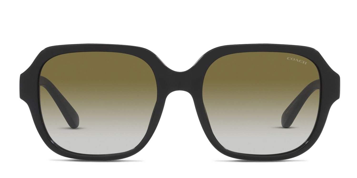 Coach HC8335U black frame with olive gradient lenses. Lenses  display picture 1