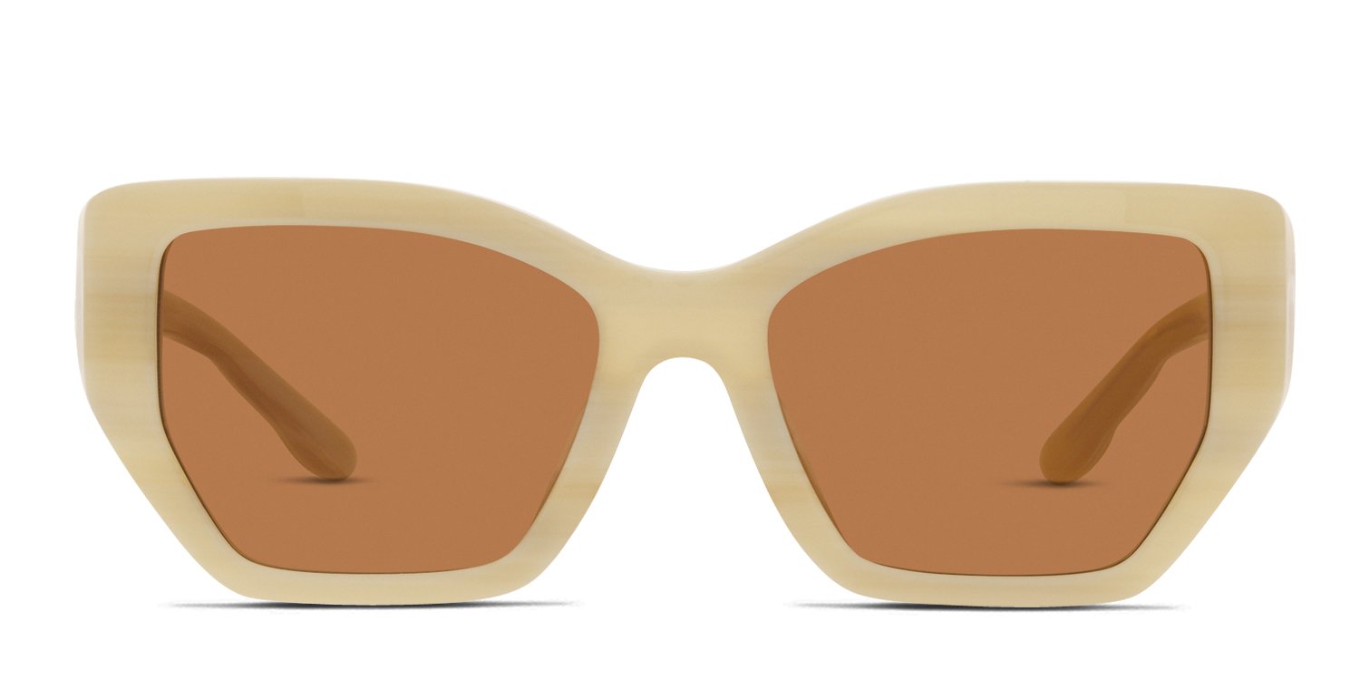 Tory Burch Sunglasses TY7186U 1954/73 Transparent Brown Cat Eye w/ Brown Lenses Tory Burch TY2071 Gray Tortoise Eyeglasses | Includes FREE  main image 3