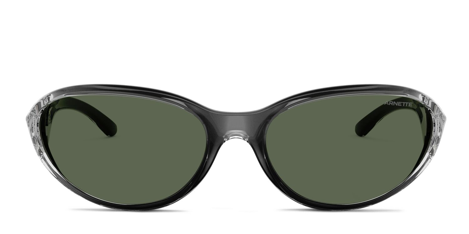 Arnette AN4368 Raven gray frame with dark green lenses. Lenses