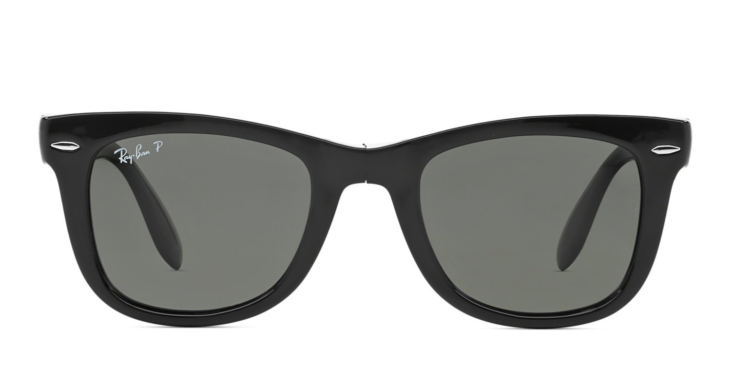 Ray-Ban WAY FARER 4105 ブラック サングラス ケース付き WAYFARER FOLDING CLASSIC Sunglasses in Black and G-15 Green