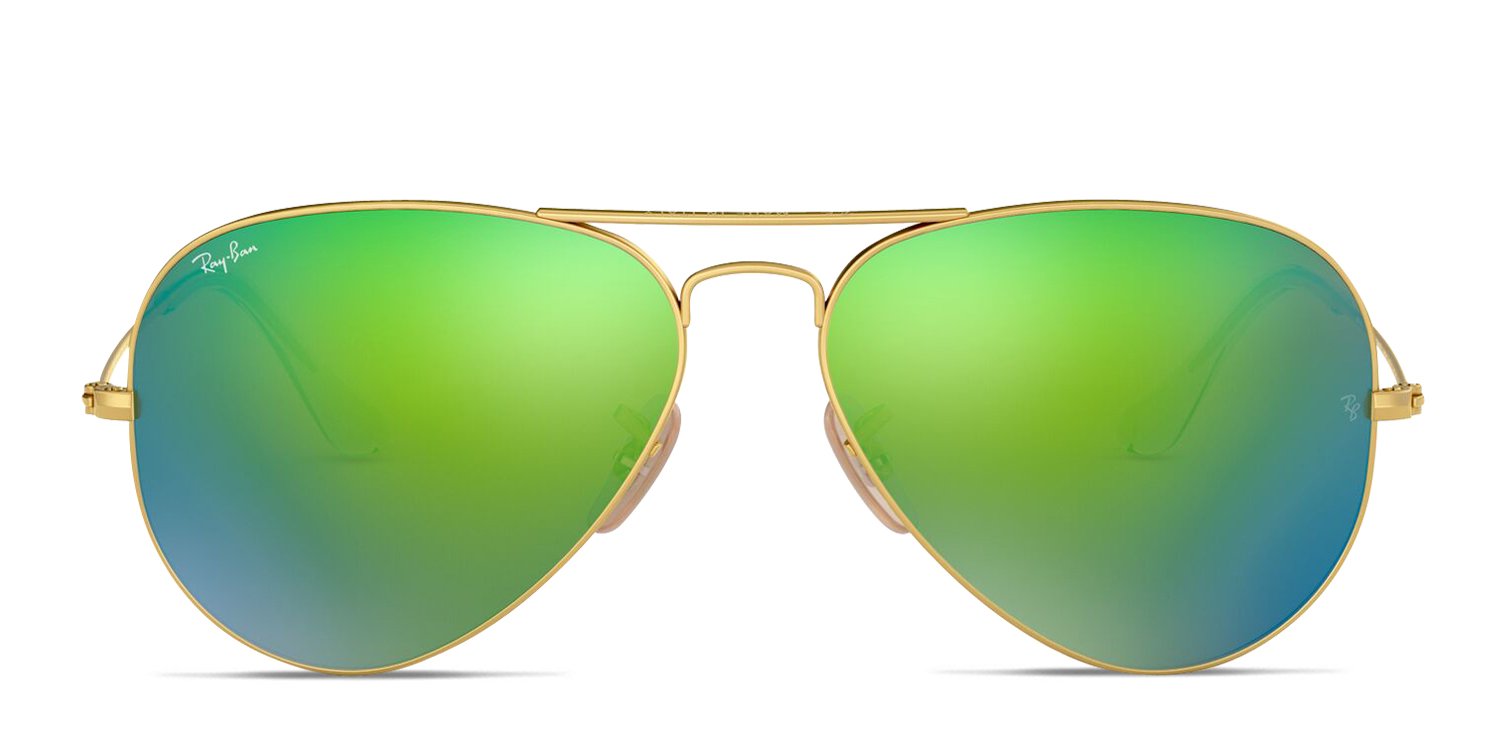 Ray Ban Aviator Full Color Sunglasses, Great Condition! Green Frame. New Ray Ban RB3025 W3400 Aviator Large Sunglasses Arista  main image 4