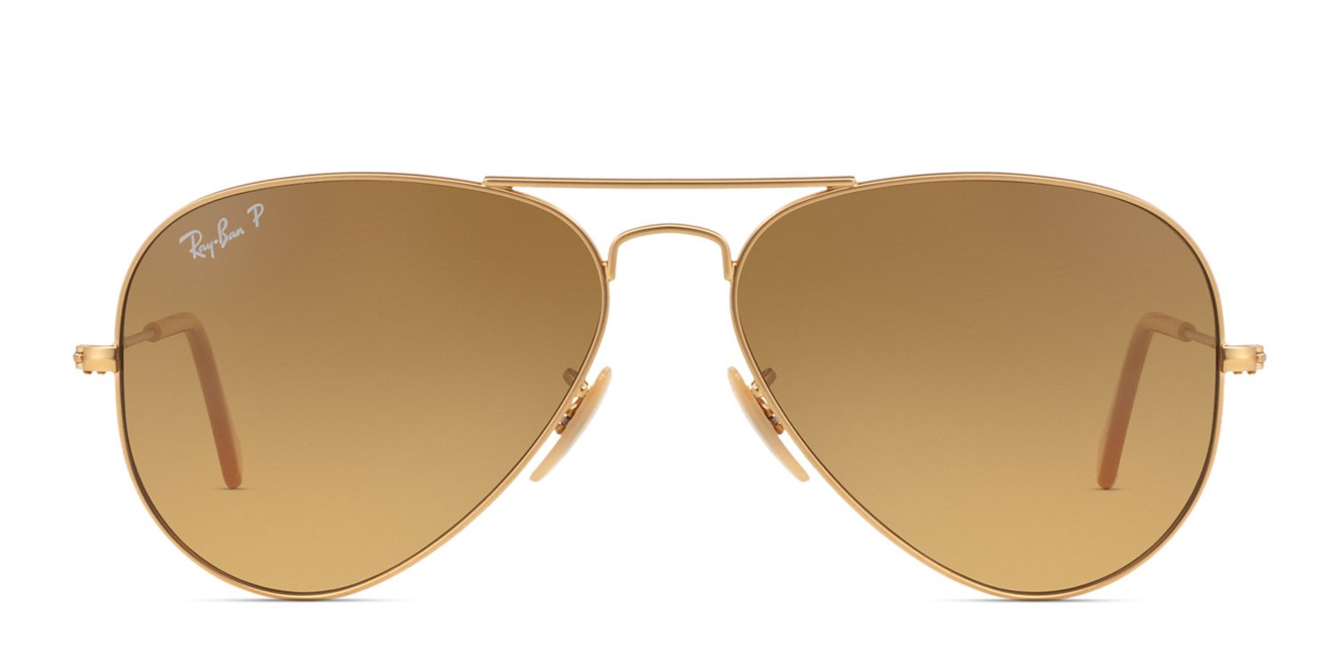 Ray-Ban RB3025 Aviator Large Metal Gold, Brown, Beige Sunglasses