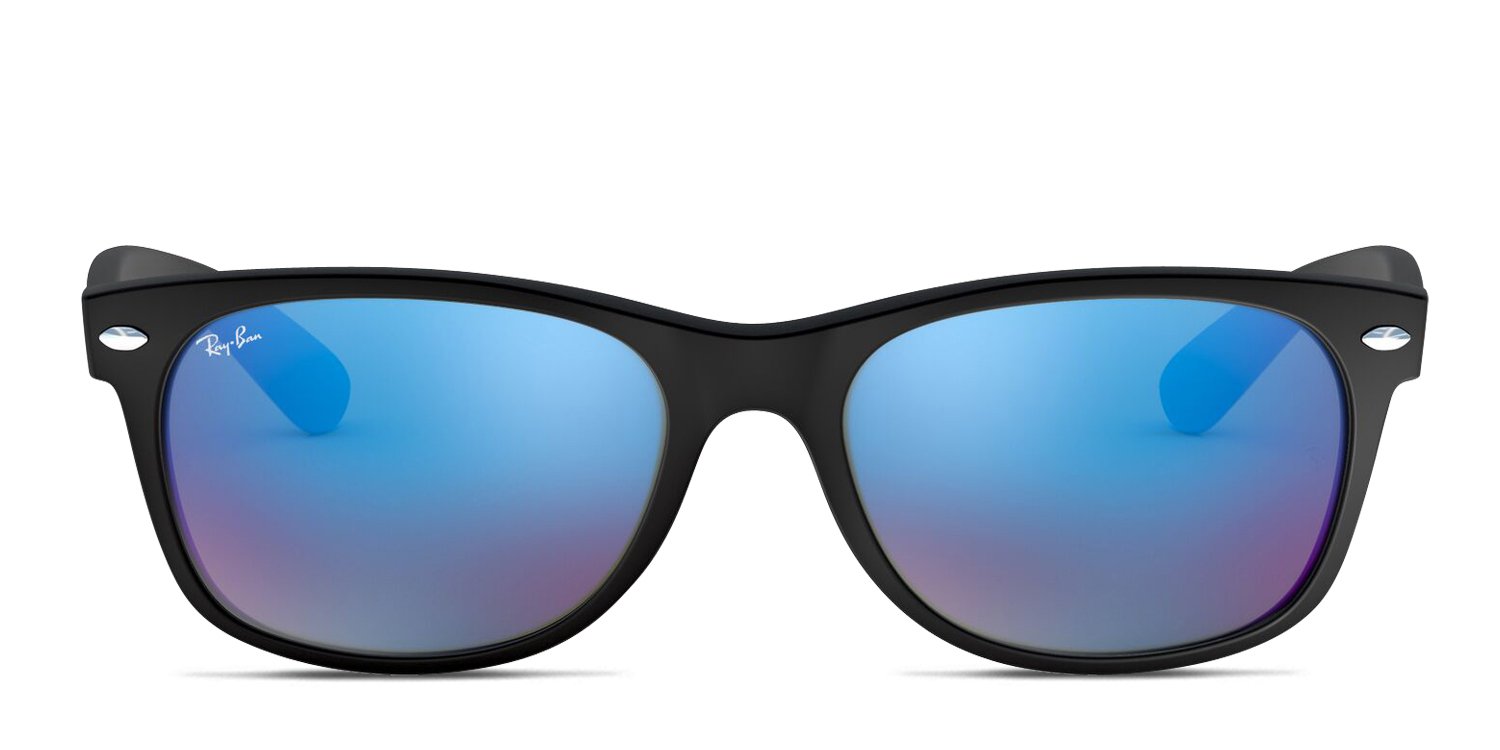 Ray-Ban RB2132 New Wayfarer Matte Black, Blue Sunglasses