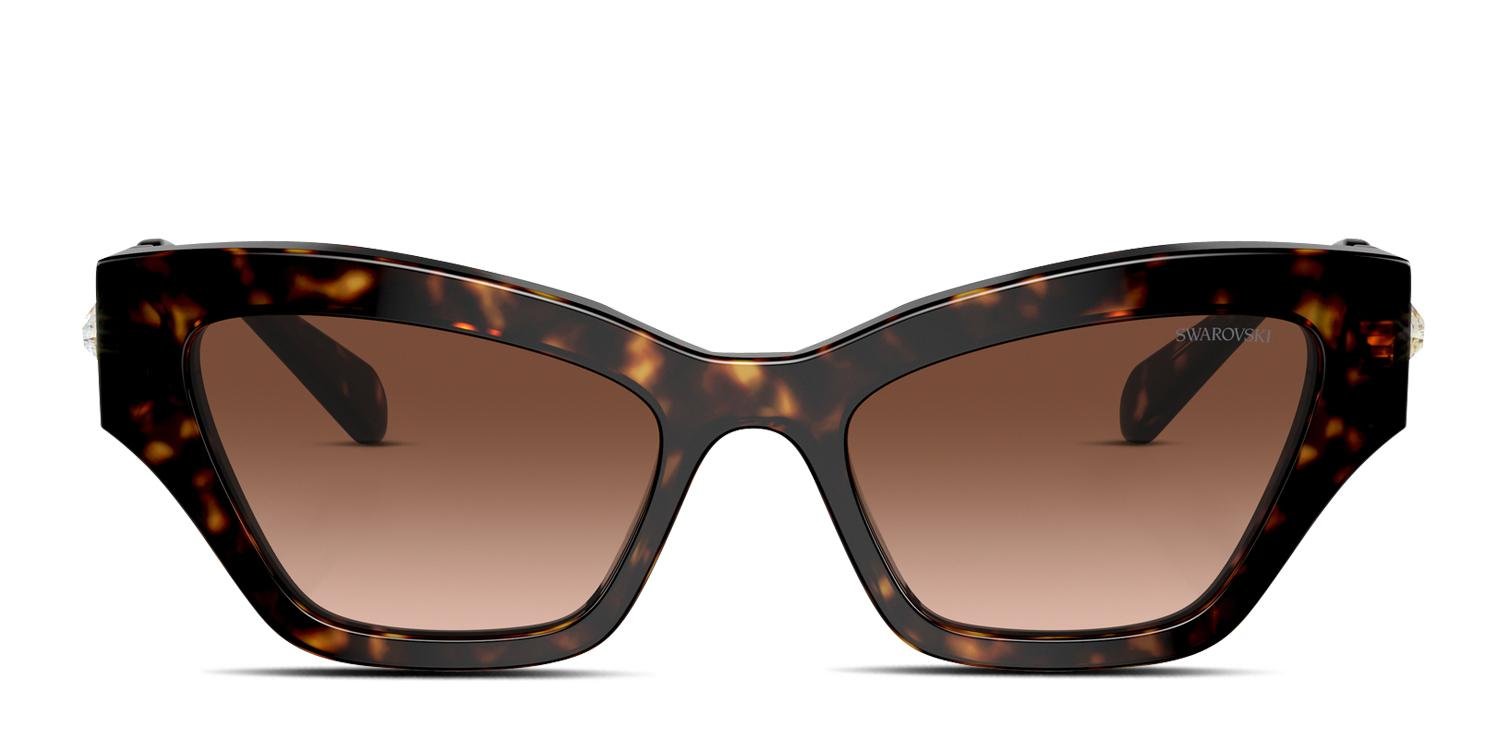Swarovski Sunglasses SK6021 10023B Dark Tortoise Cat Eye Brown Lenses 53-19-140 Swarovski Sunglasses SW 141 52B Brown Tortoise Square Cat  main image 4