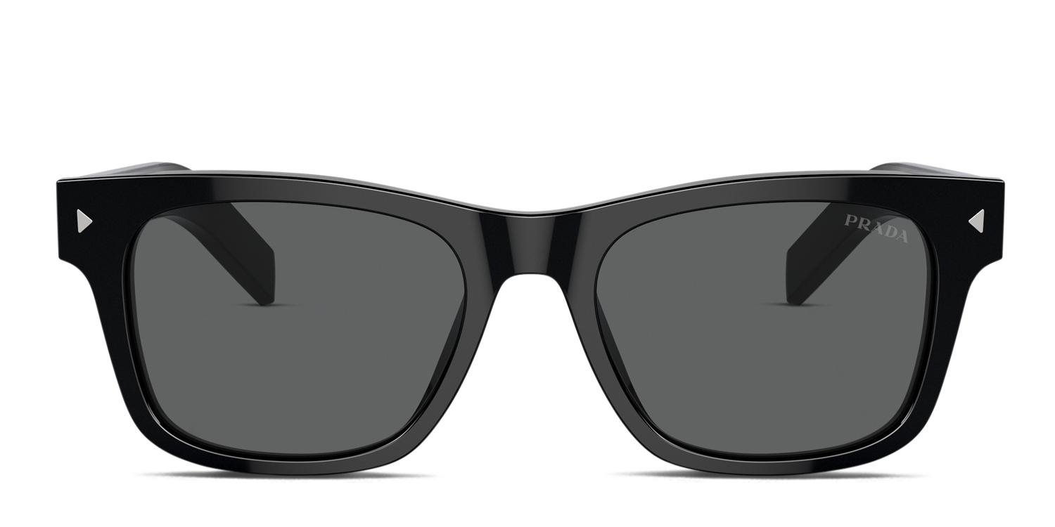 Beautiful black Prada sunglass frame with prescription lens ability Prada PR A09S 1AB5S0 Sunglasses Black for Woman - LookerOnline main image 3