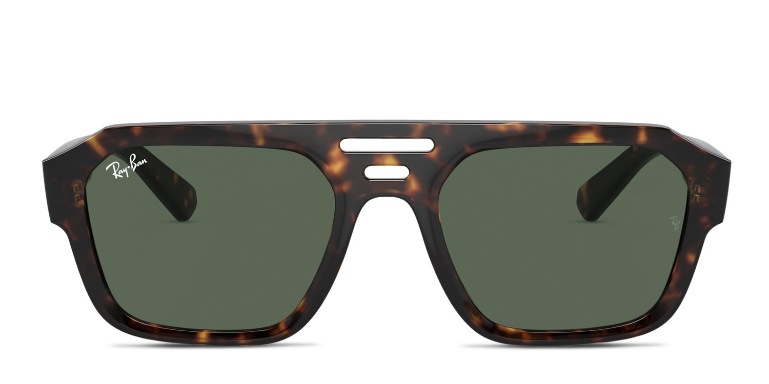 Ray-Ban RB4397 Corrigan tortoise frame with dark blue lenses