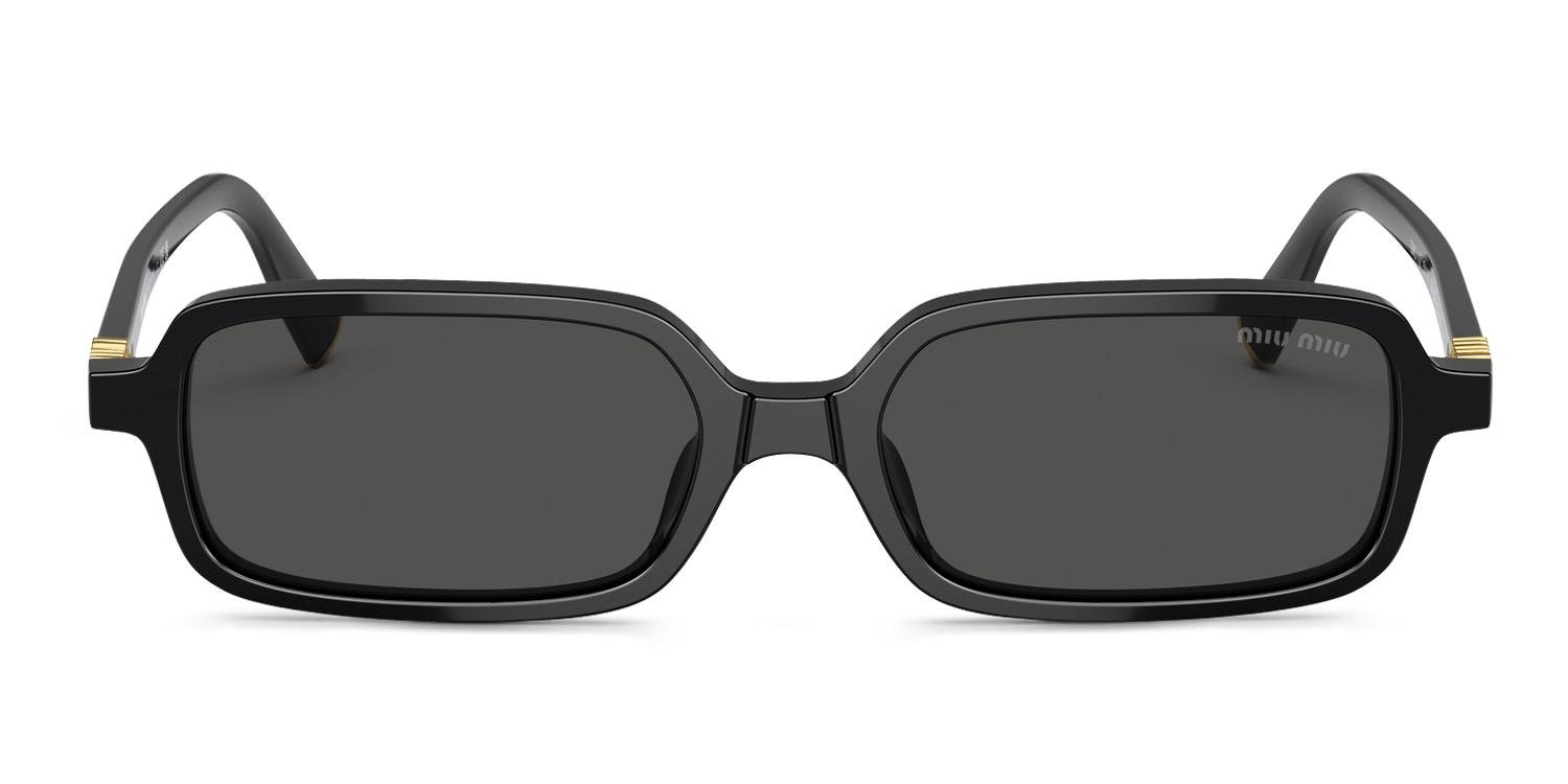 Miu Miu MU11ZS black frame with dark grey lenses. Lenses provide