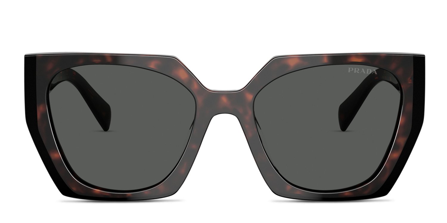 Prada Tortoiseshell Frame Black Lens Cat-Eye Sunglasses PRADA EYEWEAR Square-frame tortoiseshell acetate sunglasses  main image 3