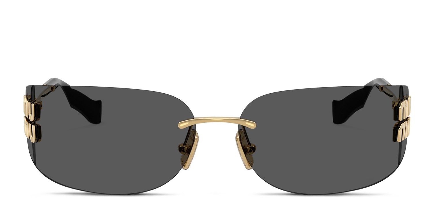 Miu Miu MUA51S gold frame with dark grey lenses. Lenses  display picture 3