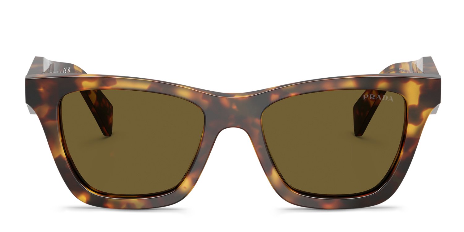 【値下げ】PRADA プレーントゥ　28cm相当　茶色　ガラスレザー系 Prada PRC07S bronze , tortoise frame with dark brown lenses