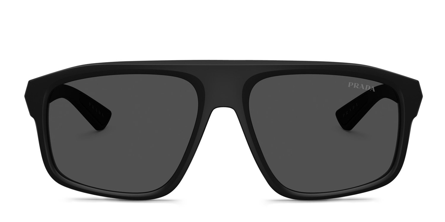 Prada Linea Rossa PSB02S black frame with dark grey lenses. Lenses
