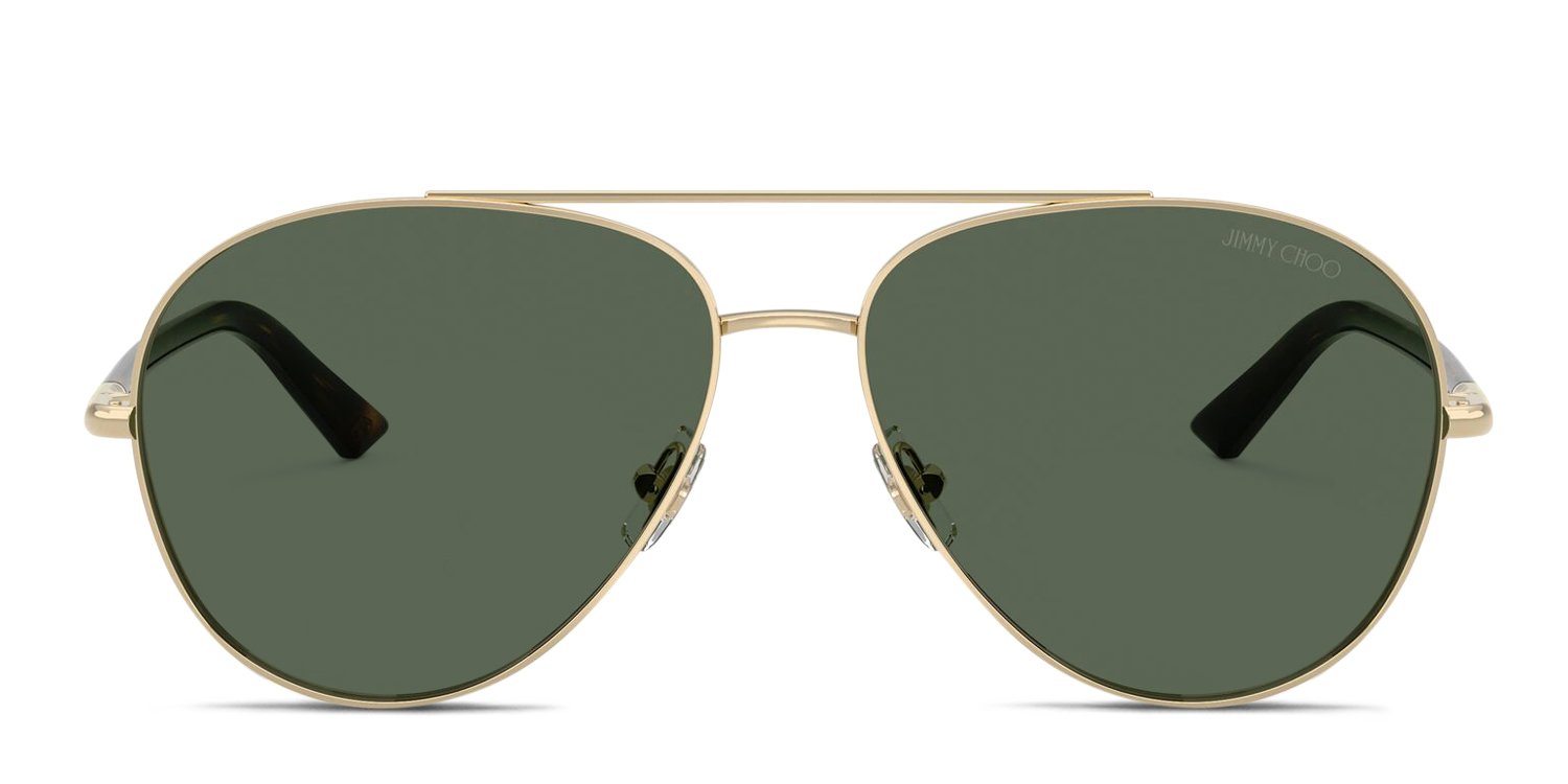 Jimmy Choo JC4026 gold frame with dark green lenses. Lenses