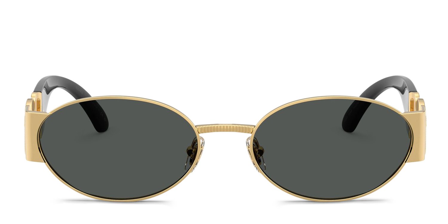 Versace VE2299 gold frame with dark grey lenses. Lenses  display picture 2