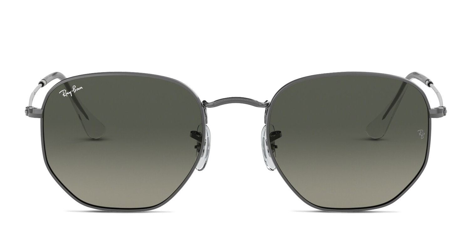 1074 Hexagon Oversized Sunglasses Silver Metal Frames Grey Lenses New Ray-Ban Hexagonal RB8148 920948 Silver Sunglasses - eye-oo.com main image 3