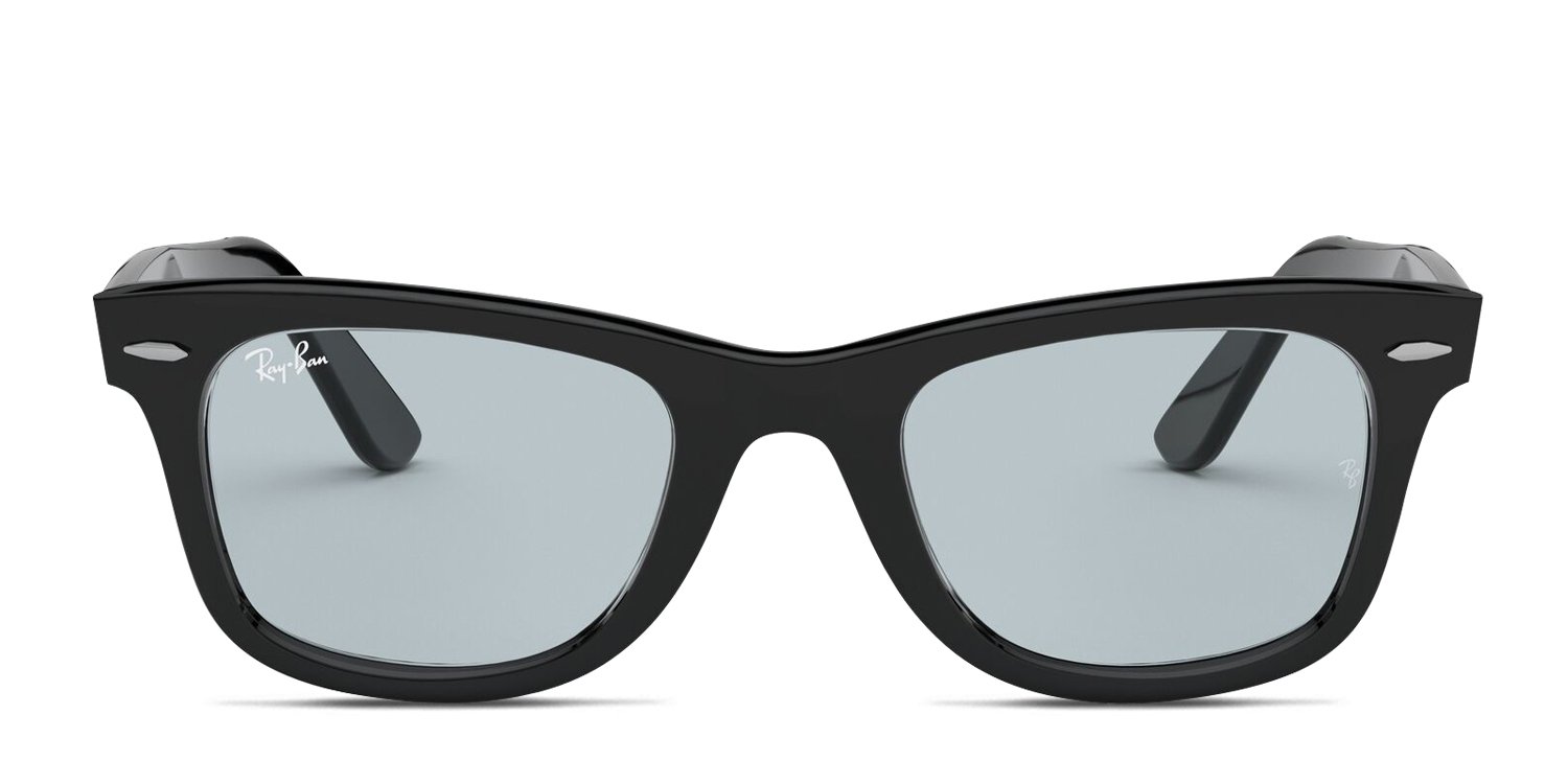 Ray-Ban RB2140F Wayfarer Shiny Black, Gray lenses. Lenses provide