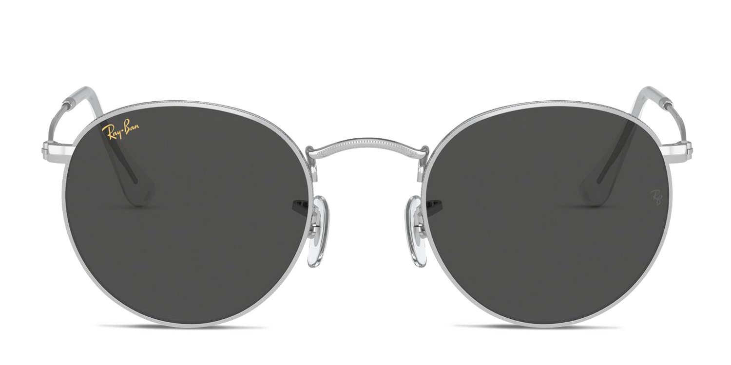 Ray-Ban RB3447 Round Metal Silver/Gray Sunglasses