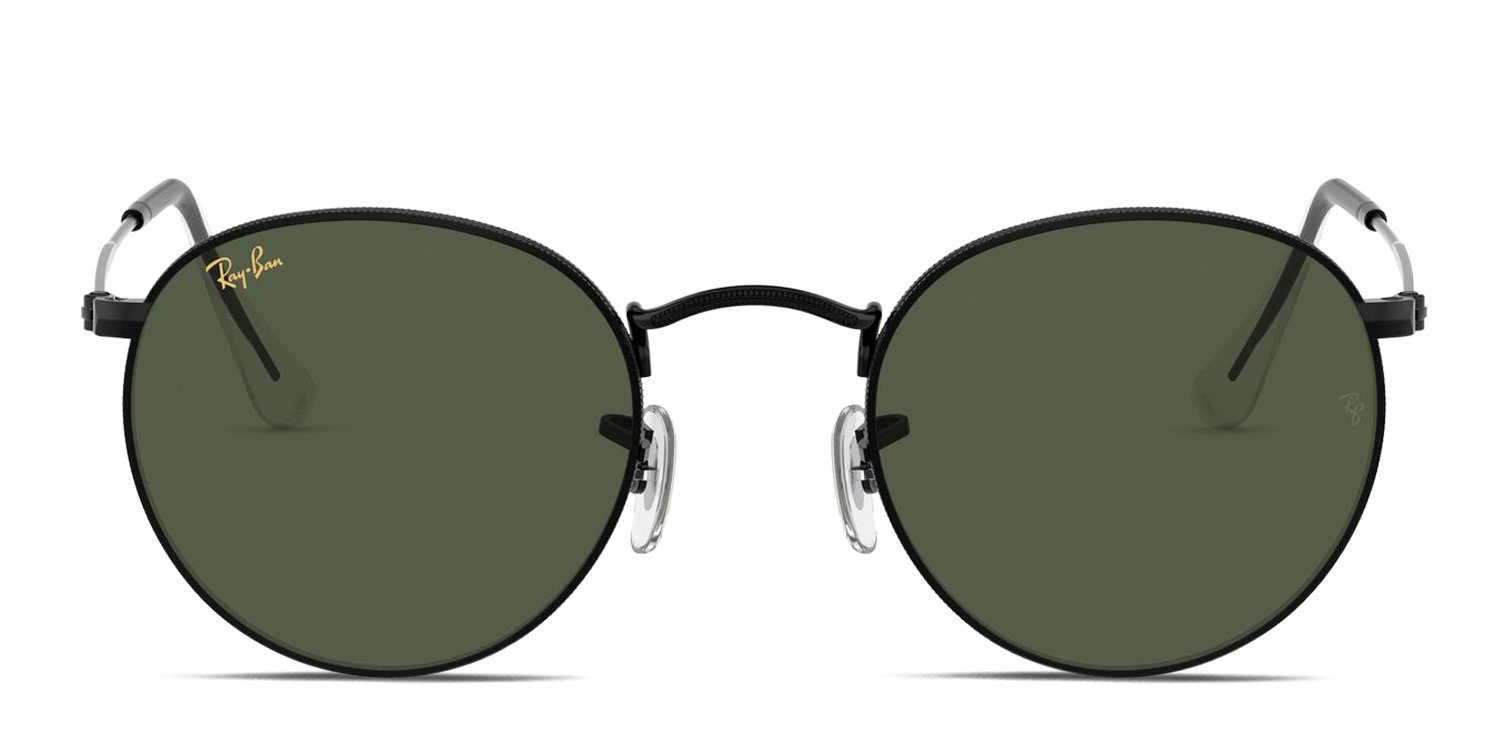 Ray-Ban RB3447 Round Metal Black/Green Sunglasses