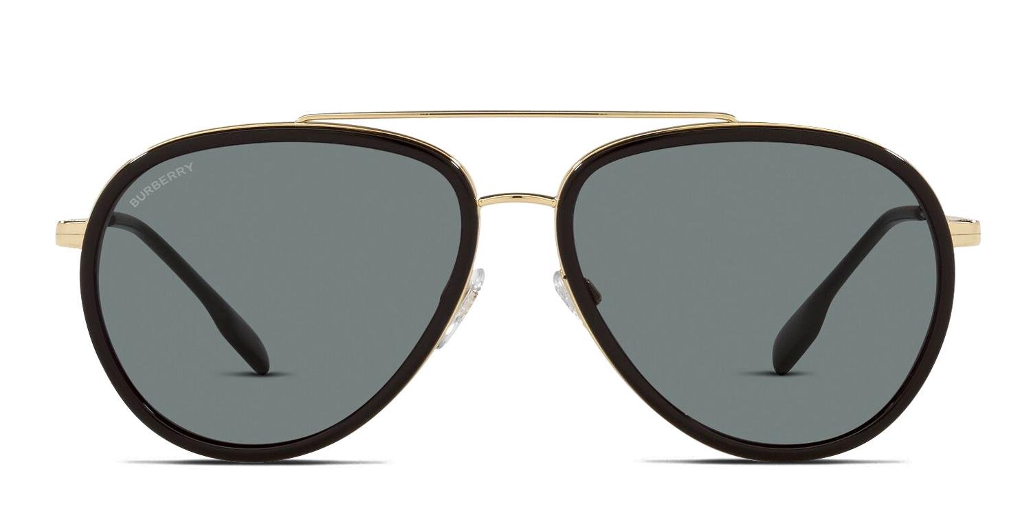 Burberry BE3125 Oliver Black, Gold Prescription Sunglasses - 50 