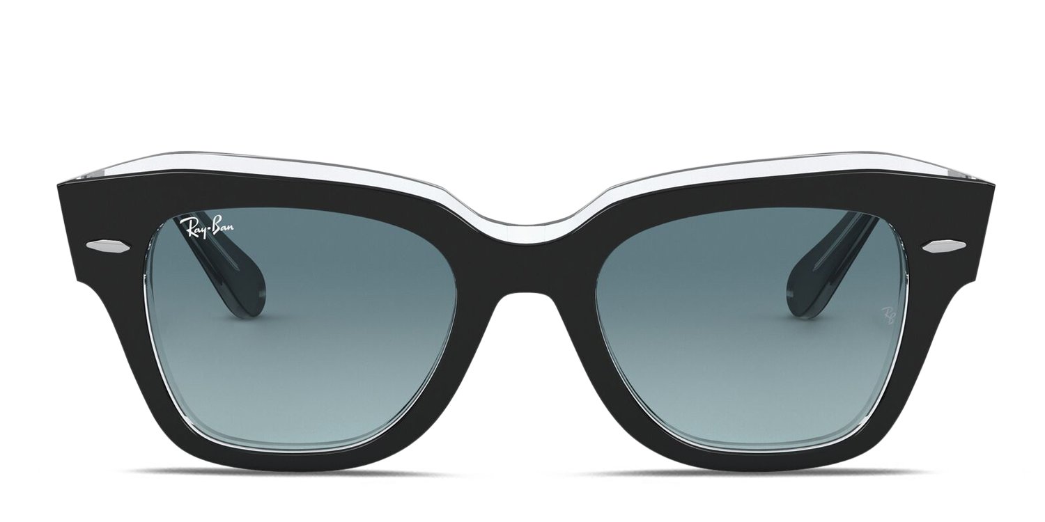 Ray-Ban RB2186 State Street black , clear frame with blue gradient