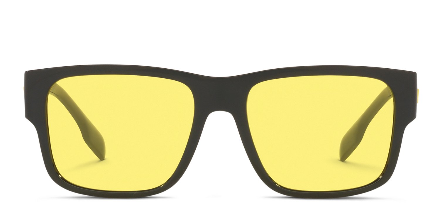Burberry BE4358 Knight black frame with yellow lenses. Lenses