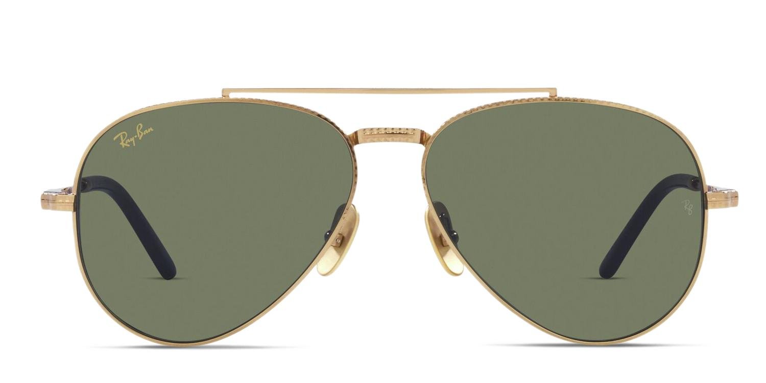 Ray-Ban RB8225 Aviator Titanium Gold Prescription Sunglasses - 50