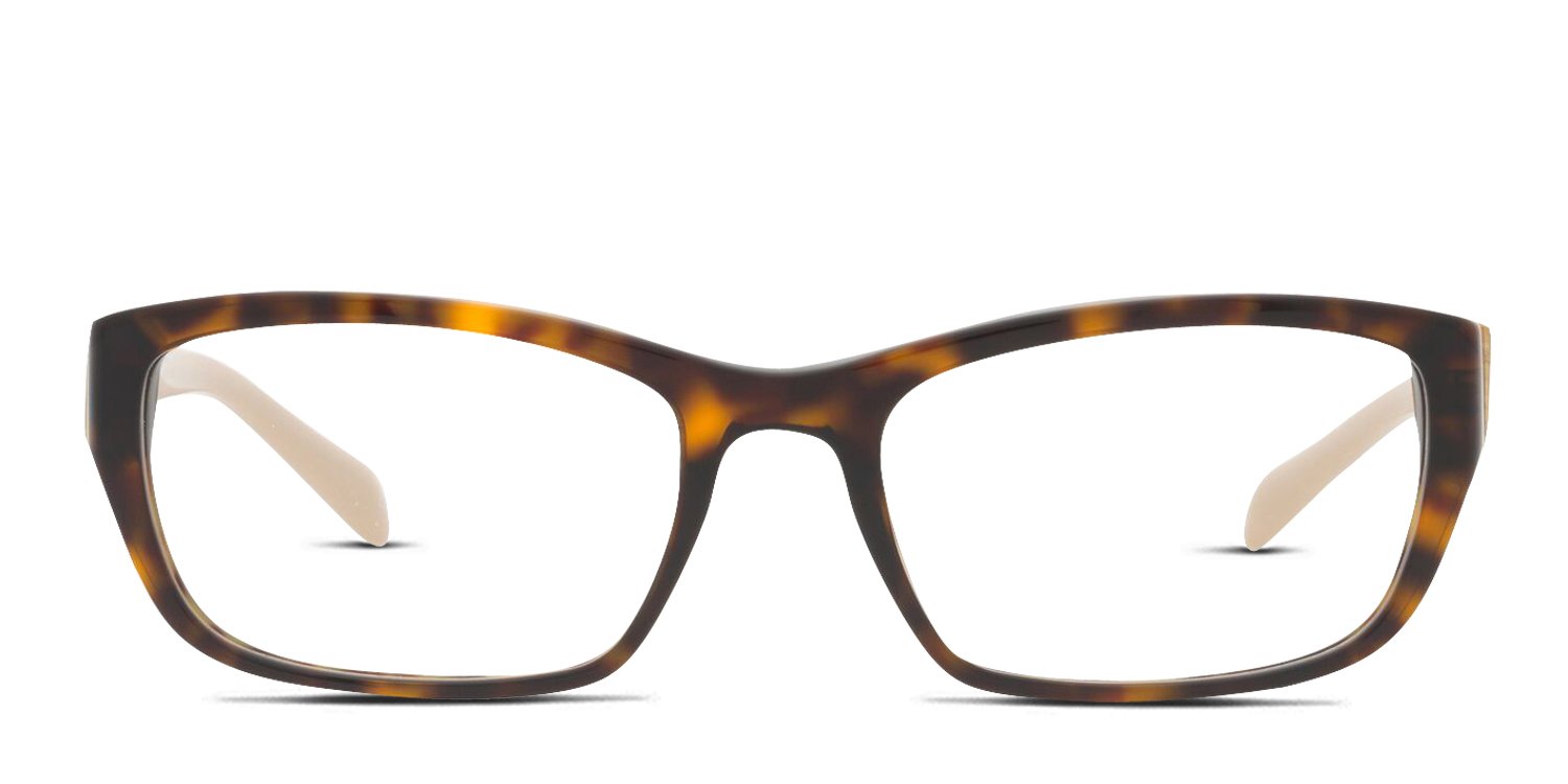 PRADA VPR18O BF4 Tortoise Rectangular Eyeglasses 52-18 135 Case Box Cloth Prada Brown Gold Clear Rectangular Glasses Italy VPR180 BF4  main image 2