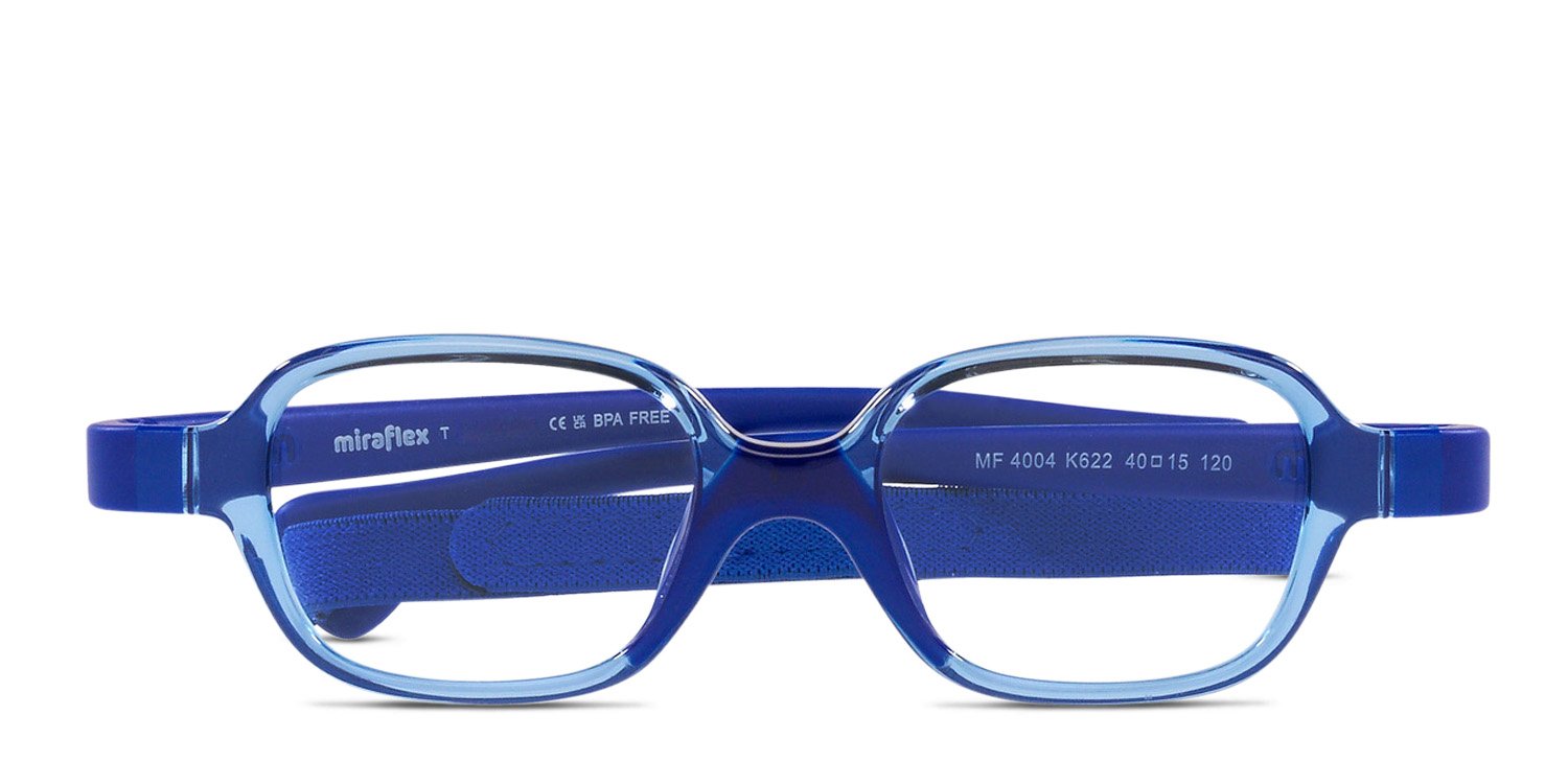 Miraflex MF4004 Kids Blue, Clear Prescription Eyeglasses