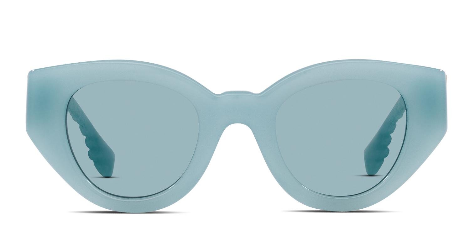Burberry Meadow Blue Cat Eye Sunglasses, Retro Style, Luxury Burberry Sunglasses BE4390 30018G 47 Meadow Black grey Woman  main image 4