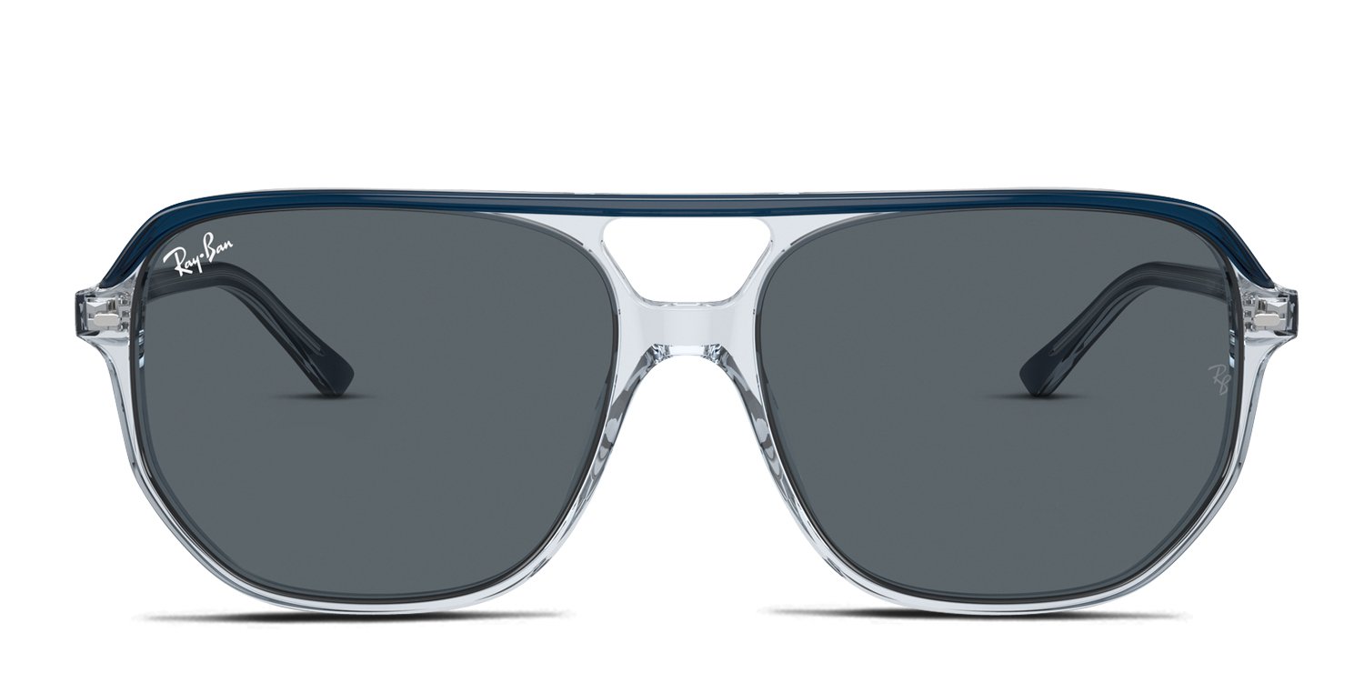 Ray Ban RB2185 Ref# 7885 - Black on Transparent frame with Blue gray lense Ray-Ban Wayfarer II Sunglasses Gray Havana w/ Grey Gradient  main image 3