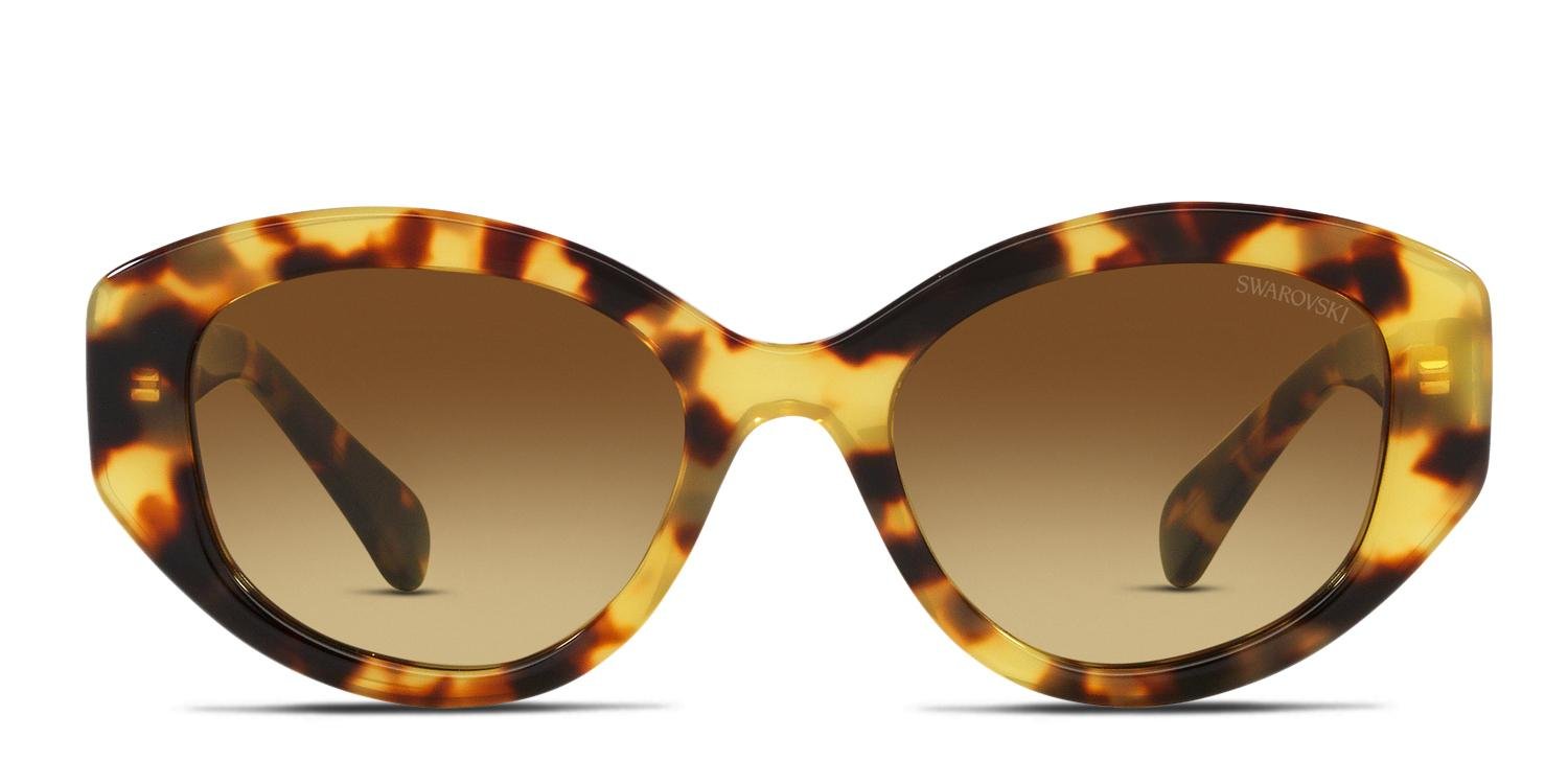 NWT | Swarovski | Dark Tortoise Gold Sunglasses With Case Swarovski SK6037 Sunglasses 100273 Havana - eye-oo.com main image 2