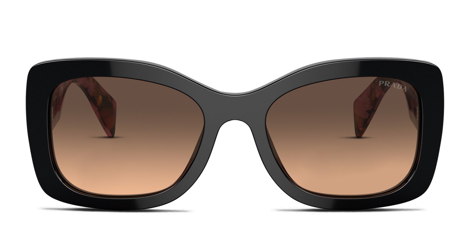 Prada PRA08S brown frame with brown gradient grey lenses 