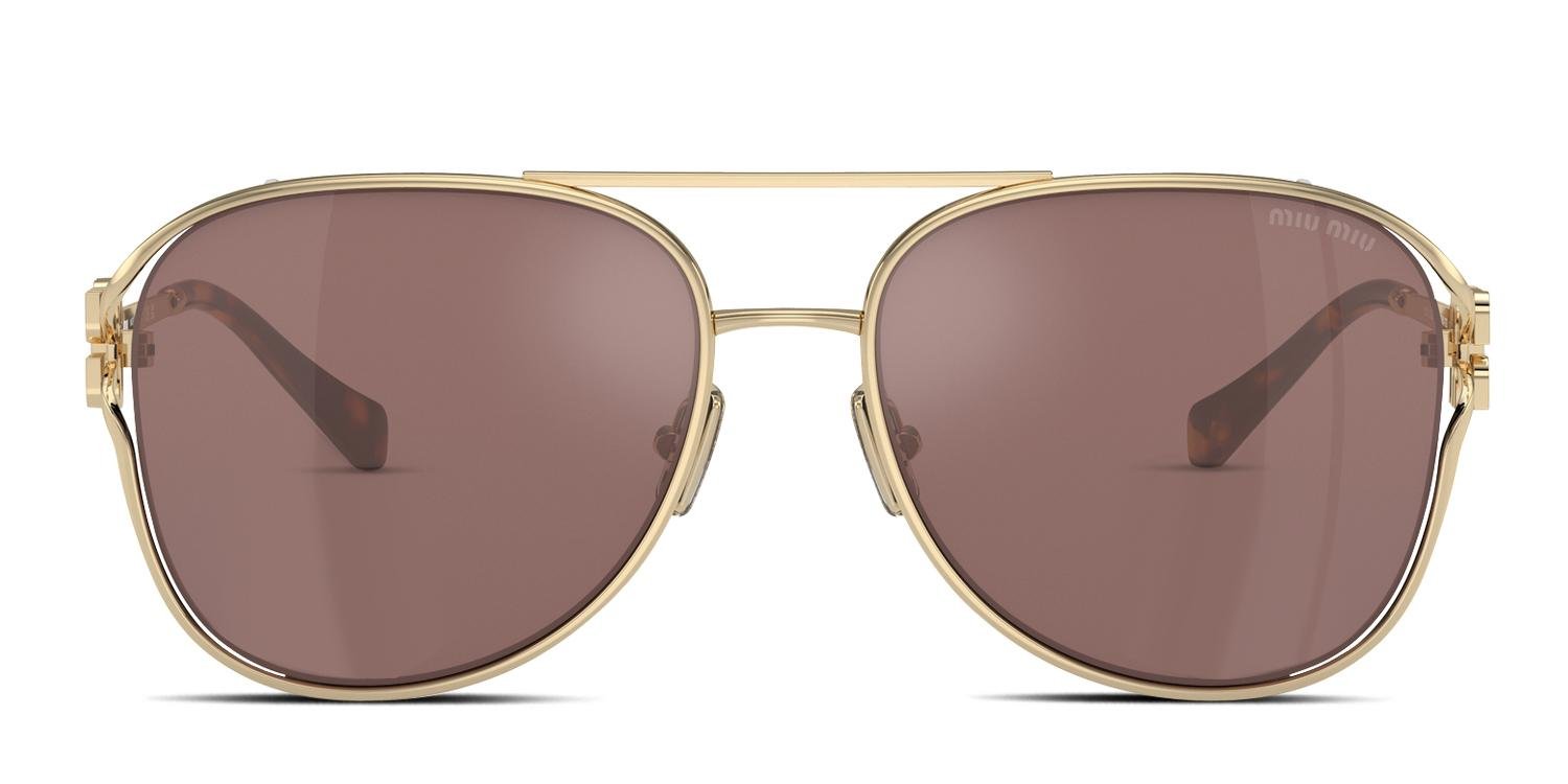Miu Miu MU52ZS Gold, Brown Prescription Sunglasses