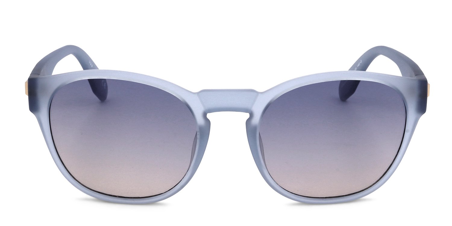 Adidas OR0014 Blue Round Sunglasses, New With Bag And Cleaning Cloth Adidas OR0014 91X Matte Blue Round Plastic Mirrored  main image 2