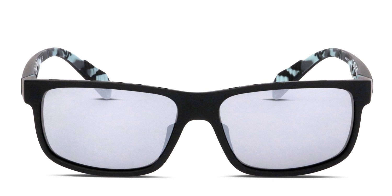 Adidas SP0023 black frame with silver flash lenses. Lenses provide