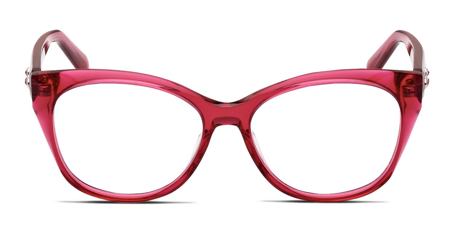 Swarovski Red Cat Eye Frame Sunglasses with Pink-to-Purple Gradient Lenses Swarovski SK2037 clear , red frame main image 3