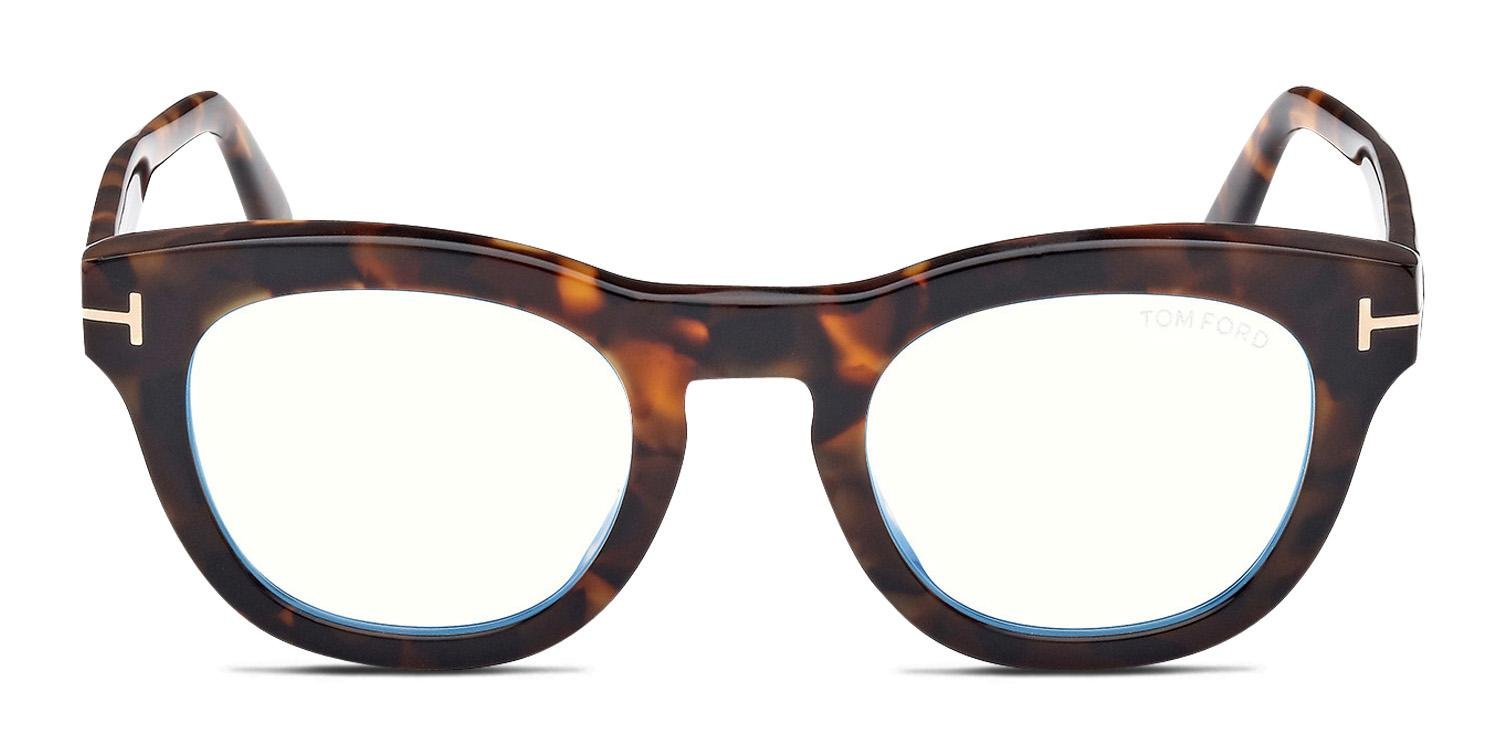 Tom Ford TF5473 Dark Brown Tortoiseshell Rounded  Eyeglasses Tom Ford Eyeglasses, Frames Only, TF5473 052 Brown, 51-20  main image 4