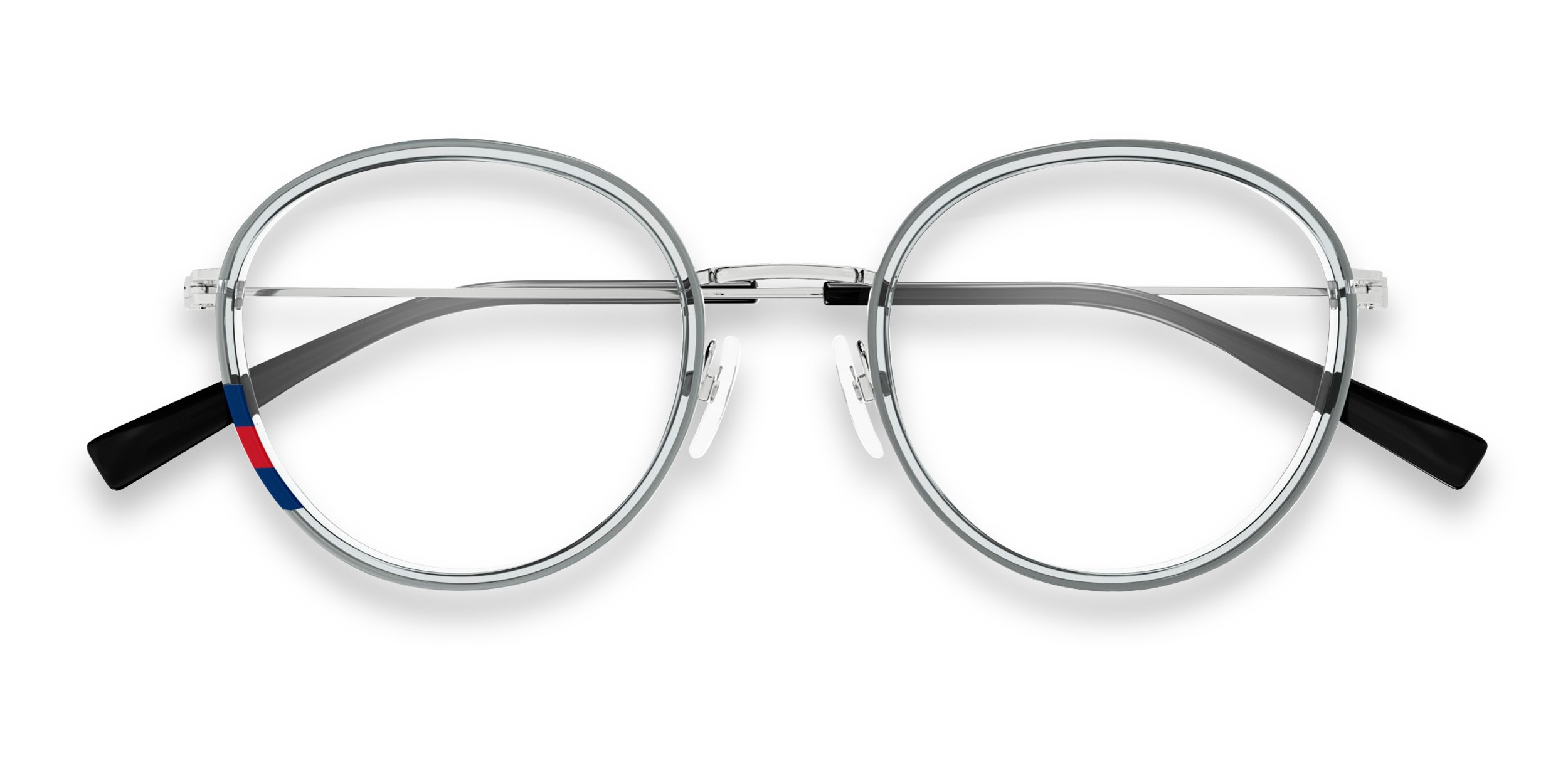 GUCCI ピアシルバー Gucci GG1851O Gray, Silver Prescription Eyeglasses